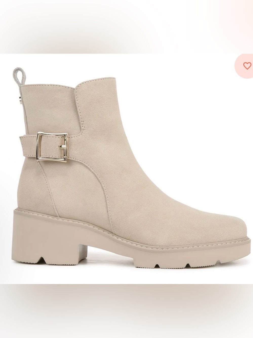 NEW! Naturalizer Suede Ankle Lug Boot with Buckle